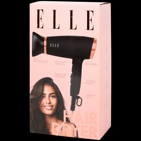 Uscător de Păr Profesional ELLE 2200W - Puternic, Pliabil și Elegant