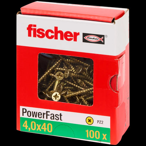 Șuruburi de Calitate Superioară Fischer - Set Profesional de 100 Bucăți (4.0 x 40 mm)