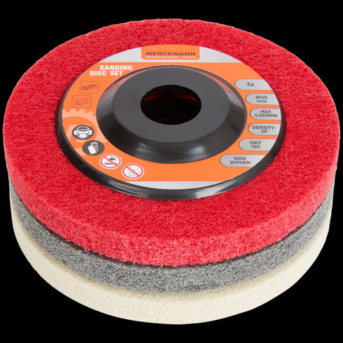 Discuri Abrazive Profesionale Werckmann - Set 3 Bucăți, Diametru 125mm, Granulație 180