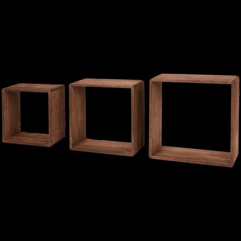 Polite de perete pătrate din lemn Home Accents - Decor Elegant și Funcțional