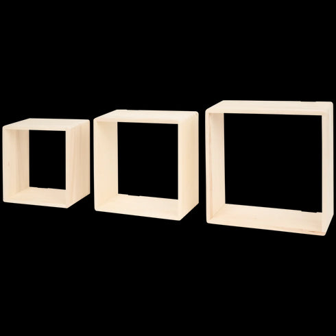 Polite de perete pătrate din lemn Home Accents - Decor Elegant și Funcțional