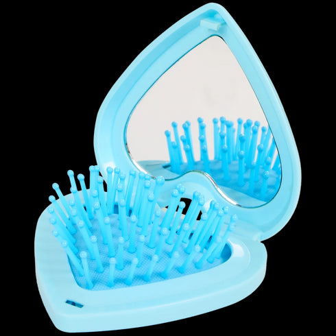 Perie de Păr Pliabilă Beauty Star cu Oglindă - Esențială pentru Geantă