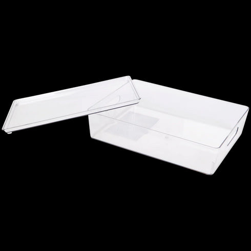 Cutie de Depozitare Transparentă și Stivuibilă cu Mânere - Soluția Ideală de Organizare