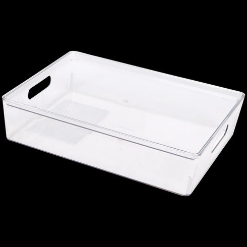 Cutie de Depozitare Transparentă și Stivuibilă cu Mânere - Soluția Ideală de Organizare