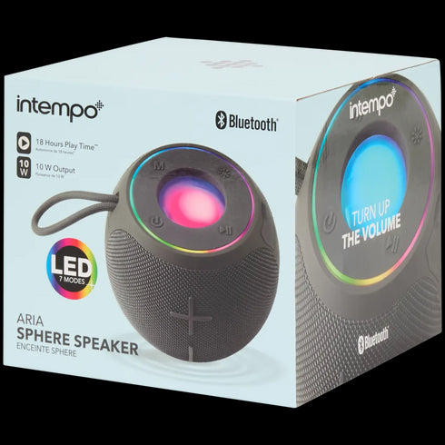 Boxă Portabilă Bluetooth Intempo - Sunet Puternic, Lumini LED RGB, 18 Ore Autonomie
