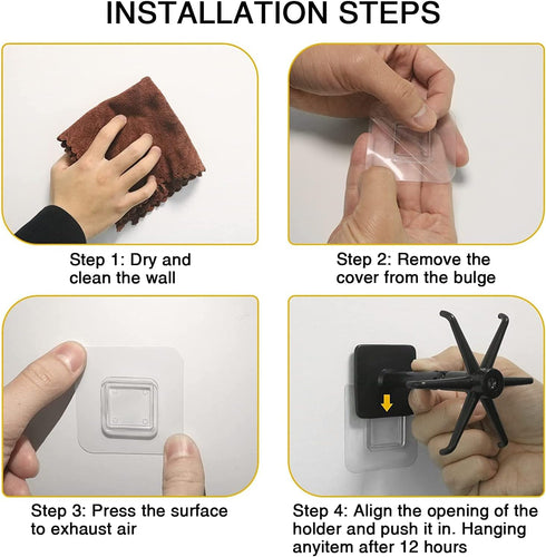 Suport rotativ pentru ustensile de bucatarie cu 6 carlige, material ABS, lungime 11 cm, Negru