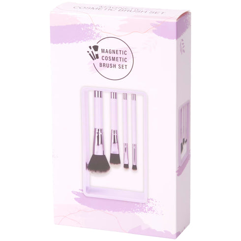 Set 5 bucati, pensule de machiaj cu suport magnetic, Mov deschis