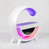 Lampa Smart LED RGB si Incarcator Wireless 15W, Lumini Ambientale, Sincronizare muzicala, Difuzor 5W, Muzica Bluetooth, USB, FM Radio, MicroSD, AUX, Afisaj Ceas Digital, Alarma, Alb