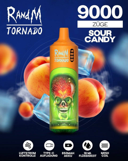 Tigara electronica Randm Tornado 9000 Fumuri, 2%, Bomboane acrisoare