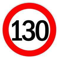 Autocolant limitator viteza 130km/h - Ø13cm