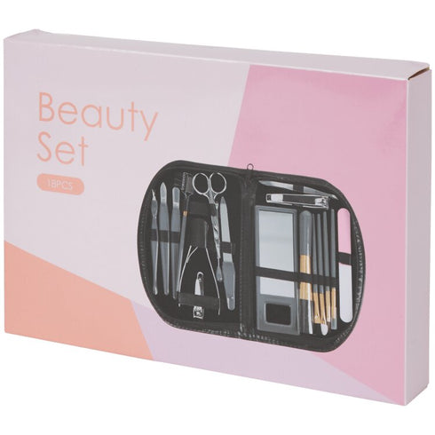 Set manichiura & etui negru, 18 bucati