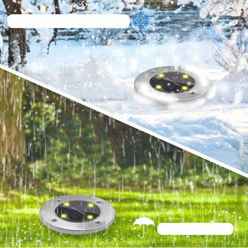 Set 3 lampi solare LED Solar Powered tip spot pentru gradina, 2 leduri, buton On/Off, Rezistente la Apa IP65,