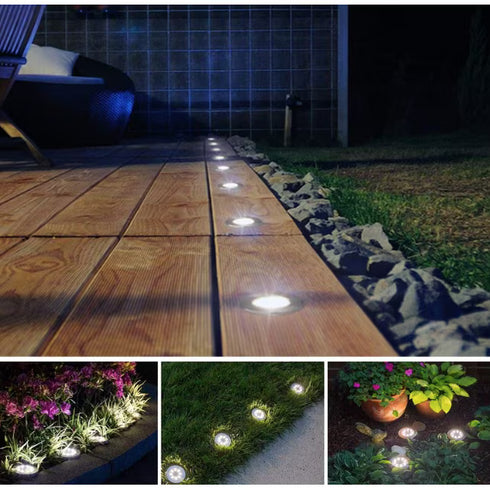 Set 3 lampi solare LED Solar Powered tip spot pentru gradina, 2 leduri, buton On/Off, Rezistente la Apa IP65,