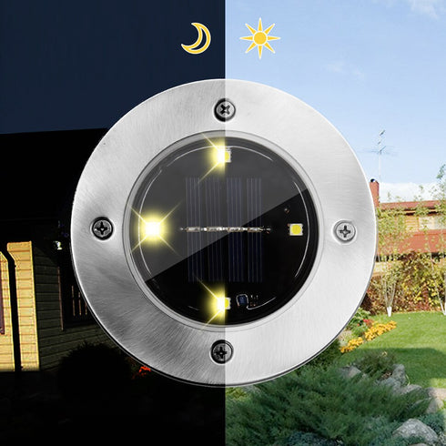 Set 3 lampi solare LED Solar Powered tip spot pentru gradina, 2 leduri, buton On/Off, Rezistente la Apa IP65,