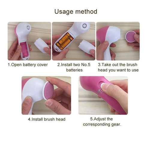 Perie electrica pentru curatarea tenului 4in1