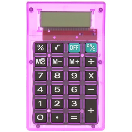 Calculator mic electronic de birou transparent cu 8 cifre, violet - EPLUS.uno