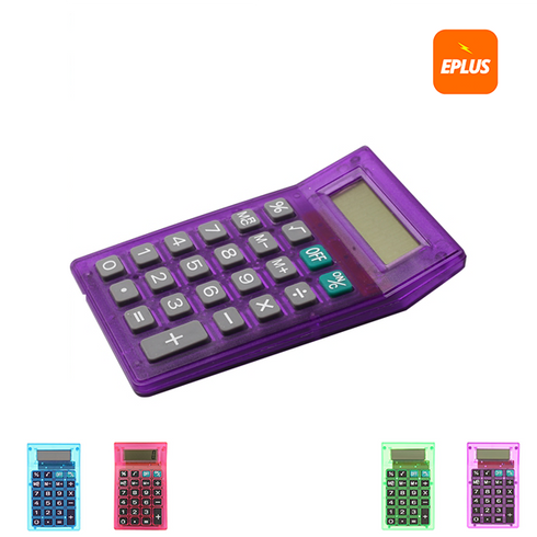 Calculator mic electronic de birou transparent cu 8 cifre, violet - EPLUS.uno