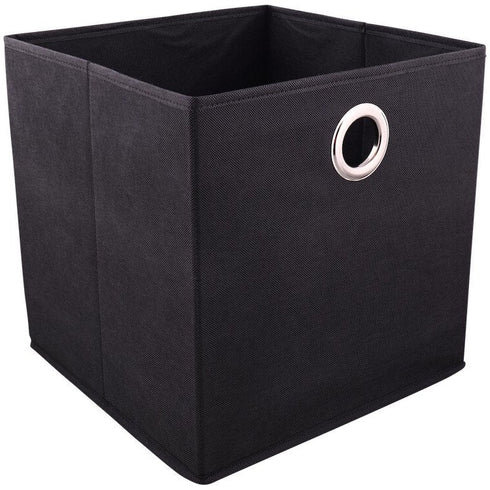 Cutie depozitare fibră sintetică, 31x31x31 cm, Negru
