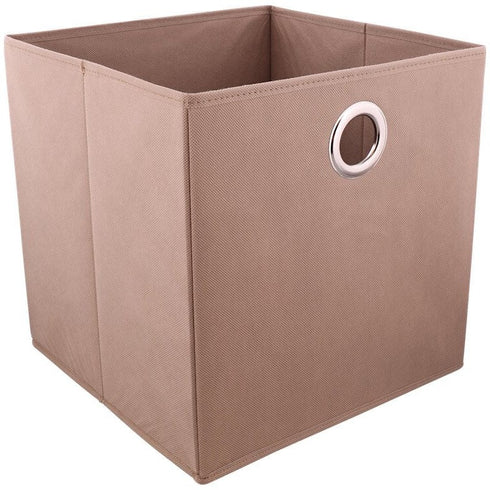 Cutie depozitare fibră sintetică, 31x31x31 cm, Maro