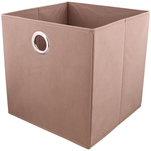 Cutie depozitare fibră sintetică, 31x31x31 cm, Maro