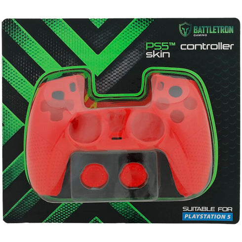 Set husa silicon Battletron pentru controller PS5, Rosu