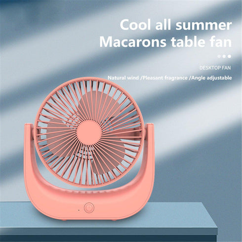 Mini ventilator de birou cu alimentare usb si baterie reincarcabila, Rotatie 30º