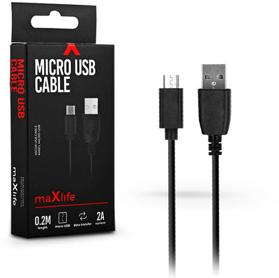 Cablu de date si incarcare Micro-USB, maXlife, 1m, 2A, Negru - EPLUS.uno