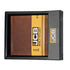 Portofel elegant din piele ecologica pentru barbati JCB, protectie RFID, 12 compartimente, Maro