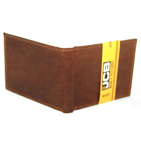 Portofel elegant din piele ecologica pentru barbati JCB, protectie RFID, 12 compartimente, Maro