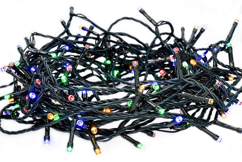 Instalatie de Craciun, 5 metri, 100 Leduri, Fir Negru, Instalatie Brad Multicolor