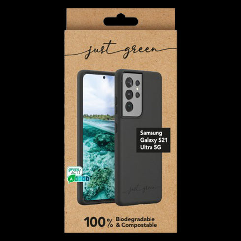 Husa Just Green biodegradabila Samsung Galaxy S21 Ultra 5G, Neagra