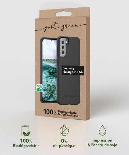 Husa Just Green biodegradabila Samsung Galaxy S21 Plus 5G, Neagra
