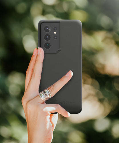 Husa Just Green biodegradabila Samsung Galaxy S21 Ultra 5G, Neagra