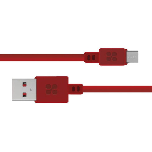 Cablu de date si incarcare PROMATE MicroUSB, Rosu - EPLUS.uno