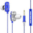Casti BLNSWJHH 6D Stereo Bass, 4 Difuzoare, Sunet Dinamic, Jack 3,5 mm, Microfon, Control Apel-Volum, Albastru