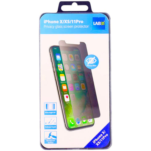 Folie de protectie privacy LAB31 din sticlă securizată pentru iPhone X, iPhone XS & iPhone 11 Pro