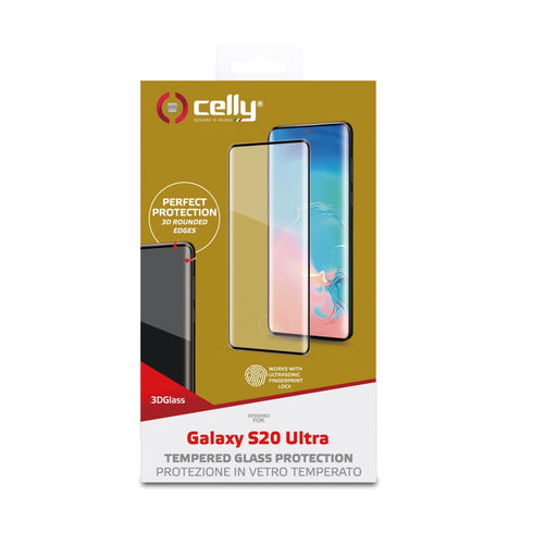 Folie de protectie Celly 3D Glass pentru Samsung Galaxy S20 ULTRA, Negru