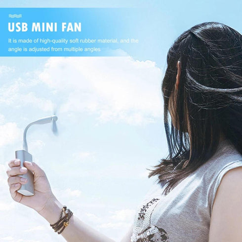 Mini ventilator USB, Flexibil, Albastru