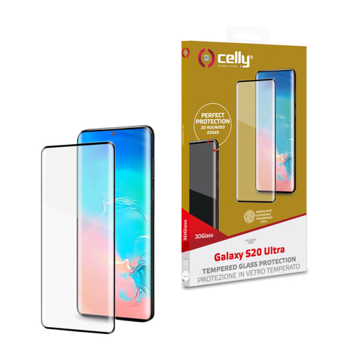 Folie de protectie Celly 3D Glass pentru Samsung Galaxy S20 ULTRA, Negru