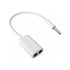 Splitter adaptor audio stereo, jack 3.5 mm, 1-2, Alb