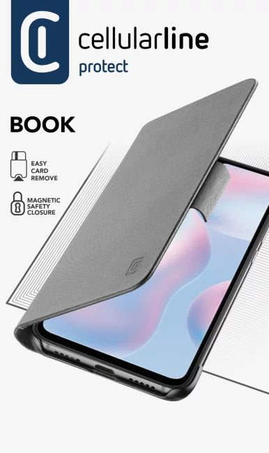 Husa Book Cellularline pentru Xiaomi Redmi 9T, Neagra