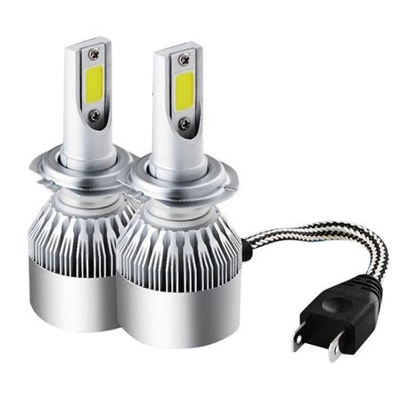 Set 2 LED-Uri Auto C6, H7, 36w, 3800 Lumeni, 6500K, AUTO, 12-24 Volti, COB