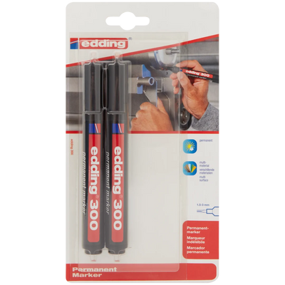 Marker Permanent Edding - Set 2 Bucăți, Rezistent și Uscare Rapidă