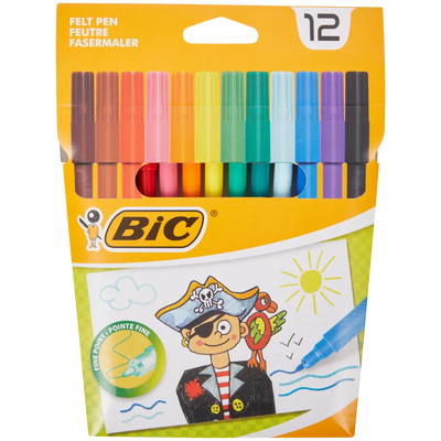 Set de 12 Carioci BIC Opaco - Culori Vibrante pentru Creativitatea Ta