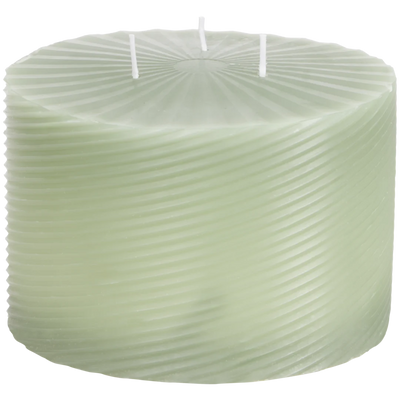 Lumânare Groasă cu Nervuri și 3 Fitiluri
