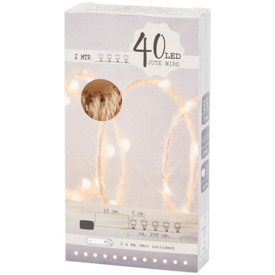 Frânghie decorativă cu 40 LED-uri - Lumină Albă Extracaldă - Perfectă pentru Atmosferă Cozy