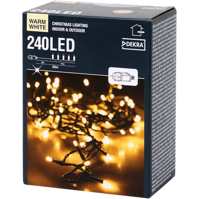 Instalație Luminoasă de Crăciun Alb Cald - Decor Festiv 20 Metri, 240 LED