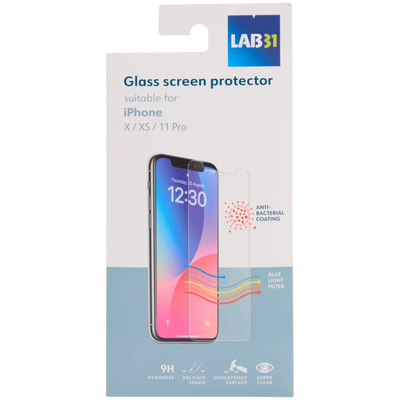 Protecție Ecran Premium Lab31 pentru iPhone X/XS/11 Pro - Sticlă Securizată 9H cu Filtru Lumină Albastră