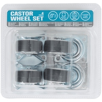 Set de 4 roti: 2 roti pivotante si 2 roti fixe fara frana