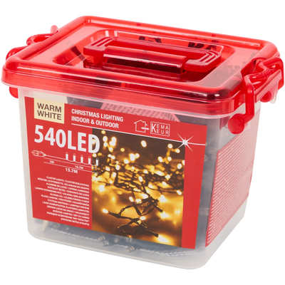 Instalație Luminoasă LED de Crăciun - 8 Funcții, Timer, Interior/Exterior - Perfectă pentru Sărbători! 540 de leduri | 10,7 + 5 metri